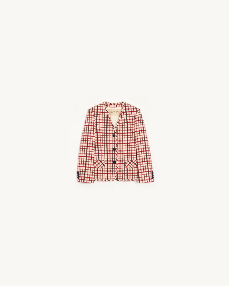 Valentino Garavani Wolljacke mit Windowpane-Karomuster Frau MULTICOLOR Multicolor
