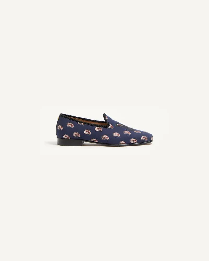 Valentino Garavani Les Alcôvettes Loafer Aus Voyage Imaginaire Canvasstoff Mann BLAU Blau