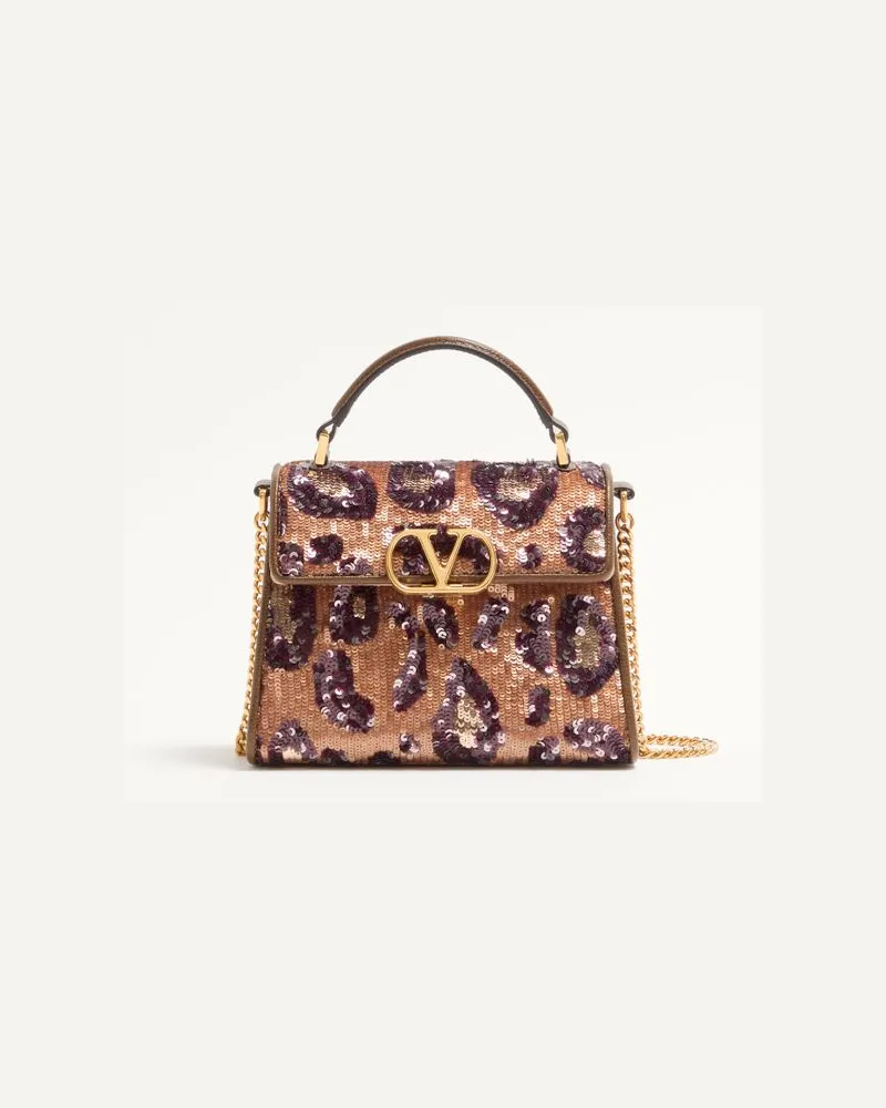 Valentino Garavani Valentino Garavani Vsling Mini-Handtasche Mit Besticktem Animalier-Muster Frau BRAUN/MEHRFARBIG Braun