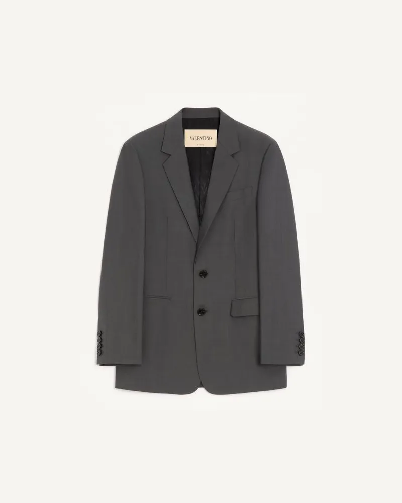 Valentino Garavani Valentino einreihige Wolljacke Mann DUNKELGRAU Dunkelgrau