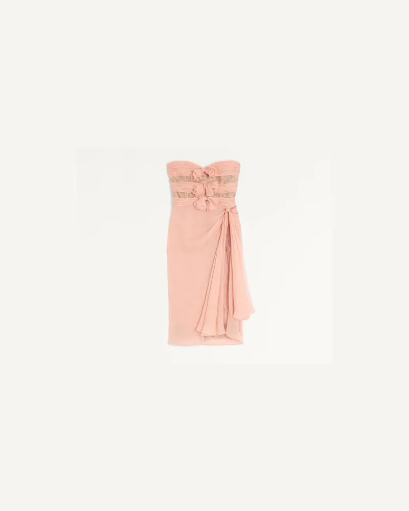 Valentino Garavani Crepponne Chiffon Kleid Frau SWIRL PINK/GOLD Swirl