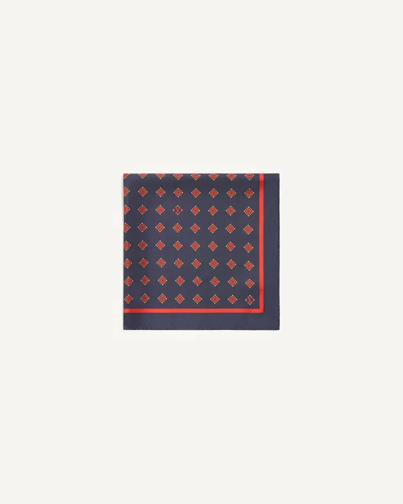 Valentino Garavani Opticool Seidenschal Mann MARINEBLAU/ ROT Marineblau