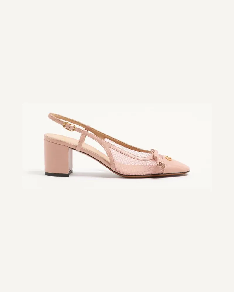 Valentino Garavani Valet Du Roi Slingback-Pump aus Mesh und Ziegenleder, 60 mm Frau ROSA Rosa
