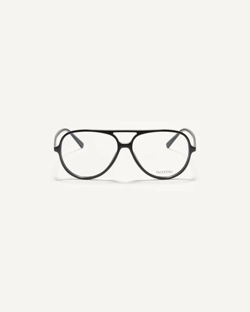 Valentino Garavani Runde Acetat-Brille unisex SCHWARZ Schwarz