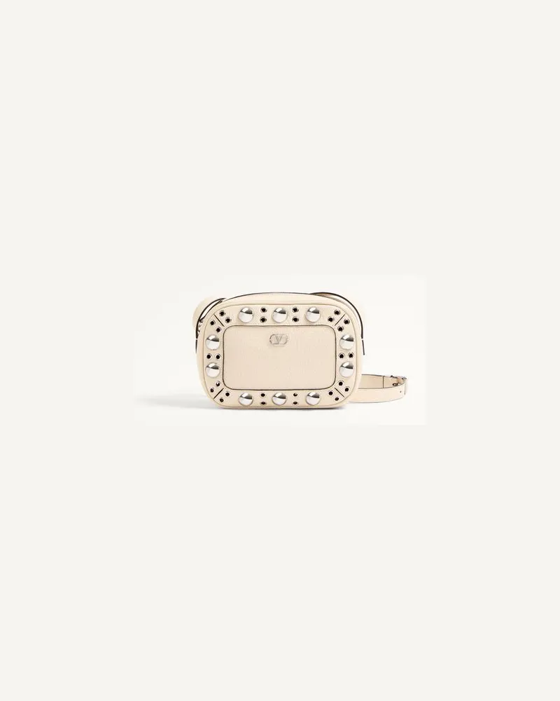 Valentino Garavani Valentino Garavani Nellcôte Crossbody Tasche Aus Genarbtem Kalbsleder Frau LIGHT IVORY Light