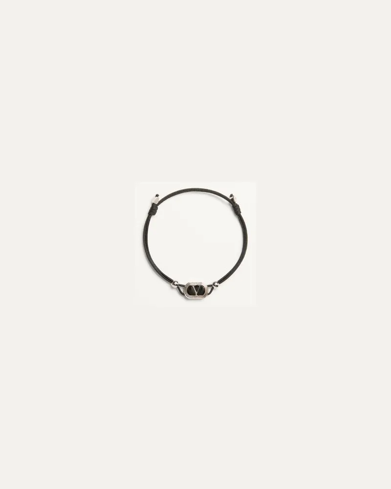Valentino Garavani Valentino Garavani Ovalette Armband Aus Baumwolle Mann SCHWARZ Schwarz