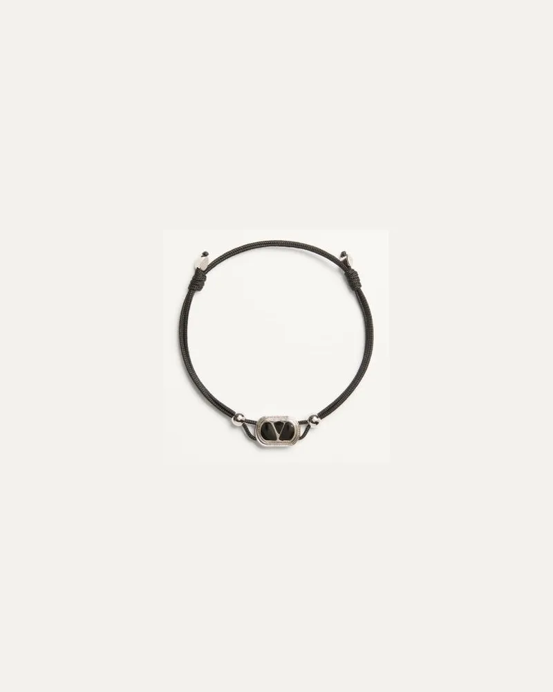 Valentino Garavani Valentino Ovalette Armband Aus Baumwolle Mann SCHWARZ Schwarz