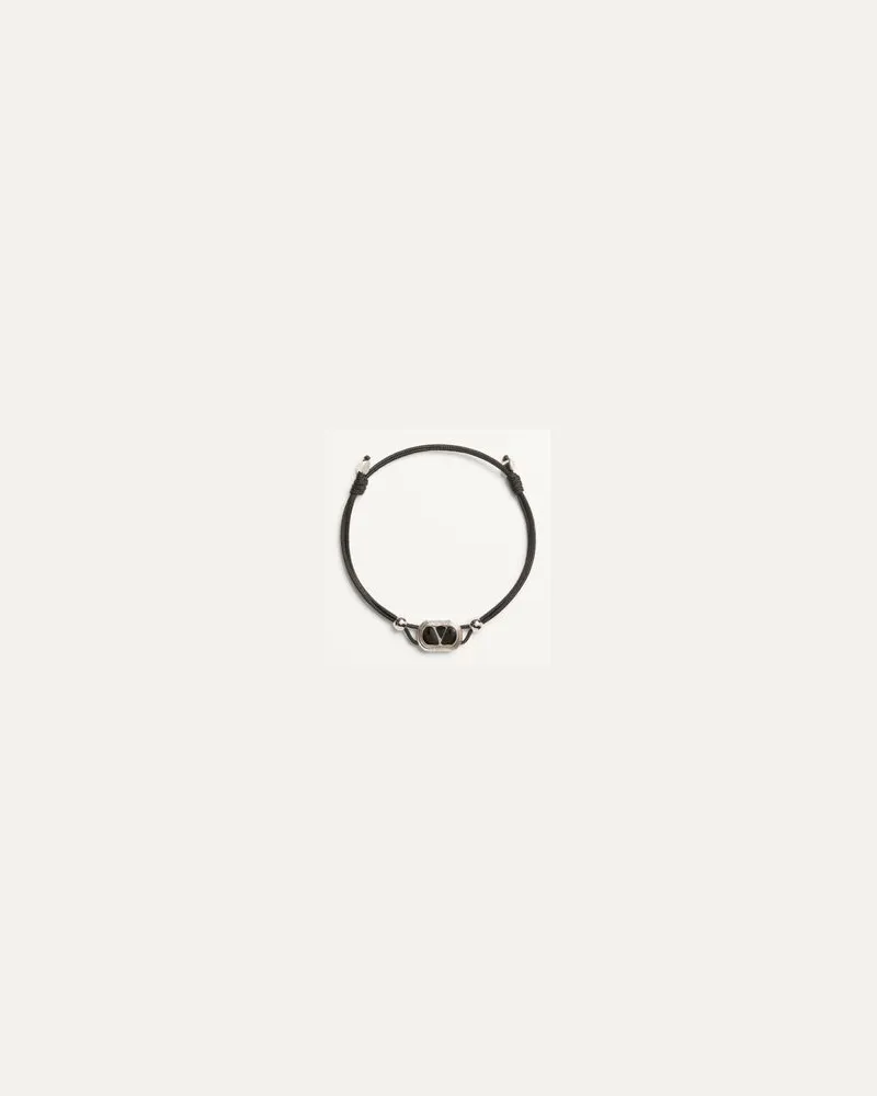Valentino Garavani Bracelet En Coton Valentino Garavani Ovalette Mann SCHWARZ Schwarz