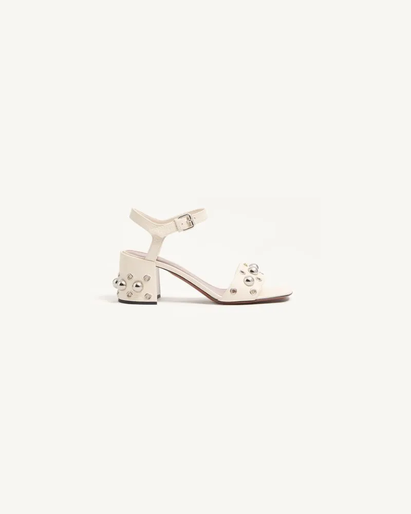 Valentino Garavani Nellcôte Sandalen Aus Genarbtem Kalbsleder, 60 Mm Frau LIGHT IVORY Light