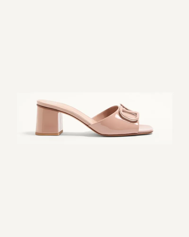 Valentino Garavani VLogo Signature Slide-Sandalen Aus Lackleder, 60 Mm Frau ROSE CANNELLE Rose