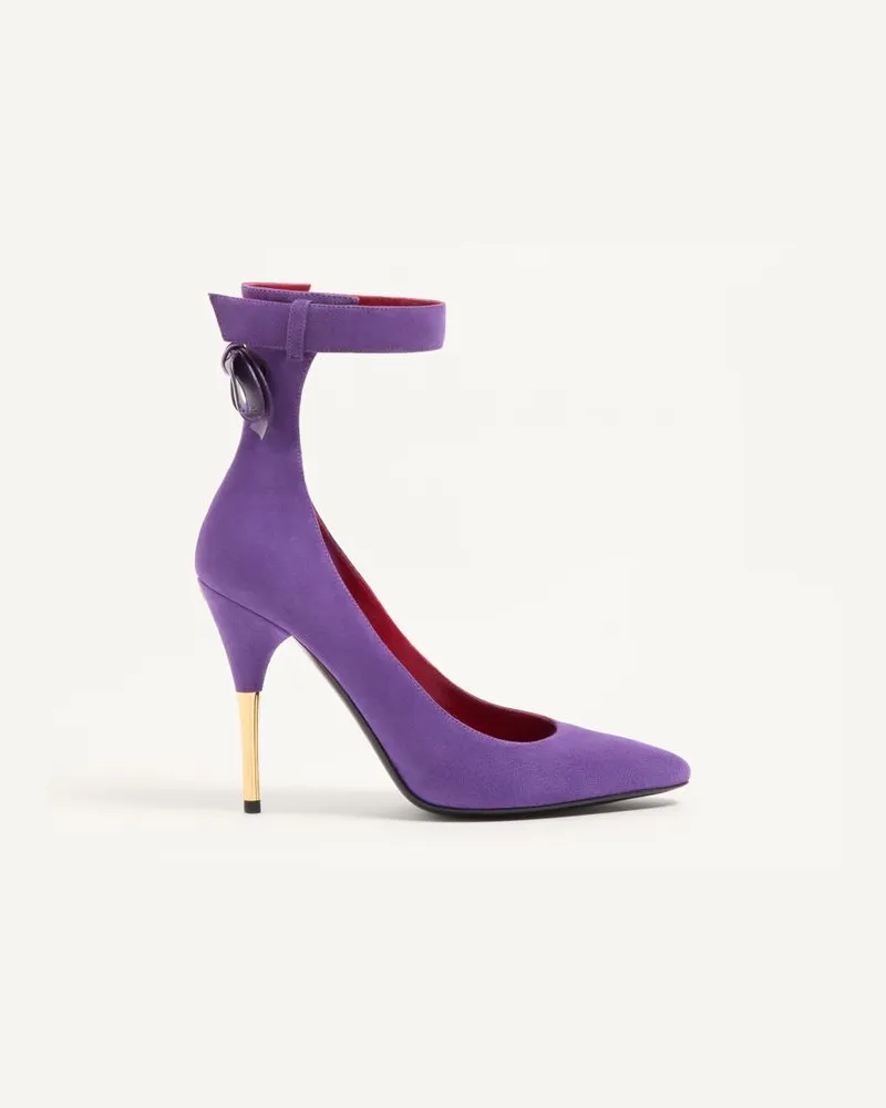 Valentino Garavani Fatale Wildlederpumps, 105 mm Frau VIOLETT Violett