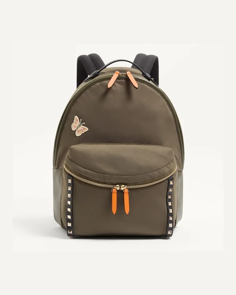 Valentino Garavani Rockstud Rucksack aus Funktionsstoff Mann MILITÄRGRÜN Militärgrün