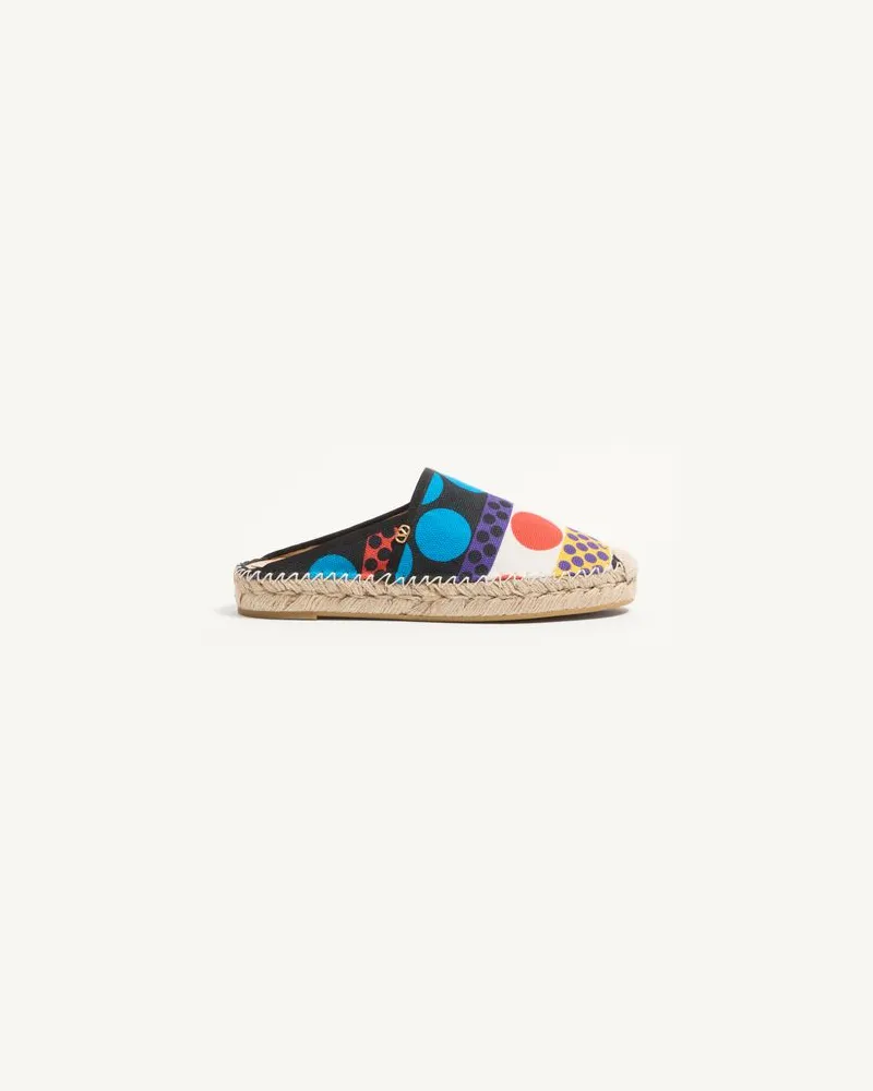 Valentino Garavani Vlogo Signature Mules Aus Canvas Mit Optical Pois-Muster, 25 Mm Frau MULTICOLOR Multicolor