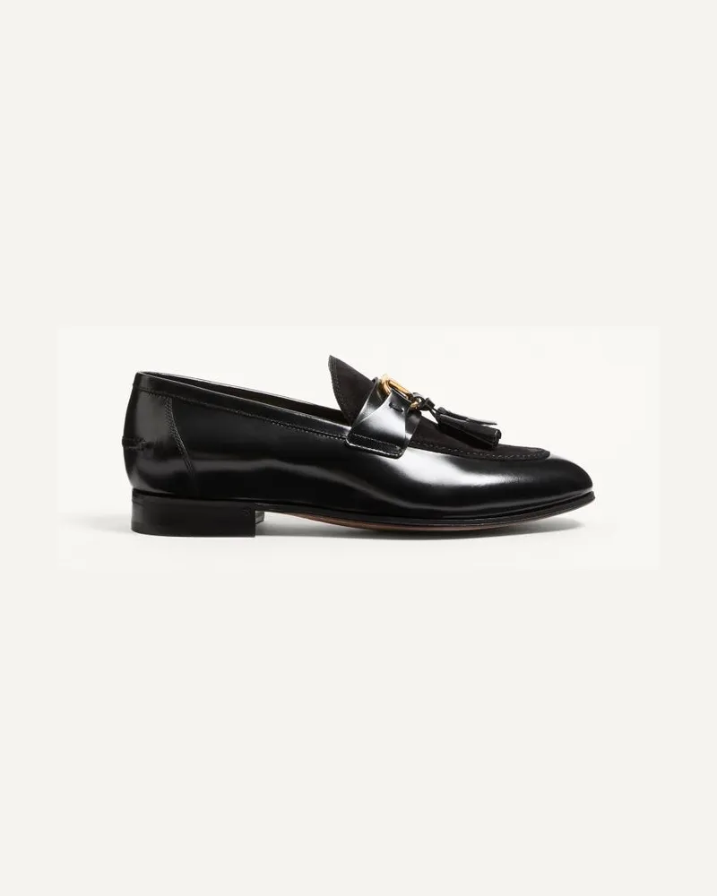 Valentino Garavani Vaniteux Loafer Aus Kalbsleder Und Spaltleder Mann SCHWARZ Schwarz