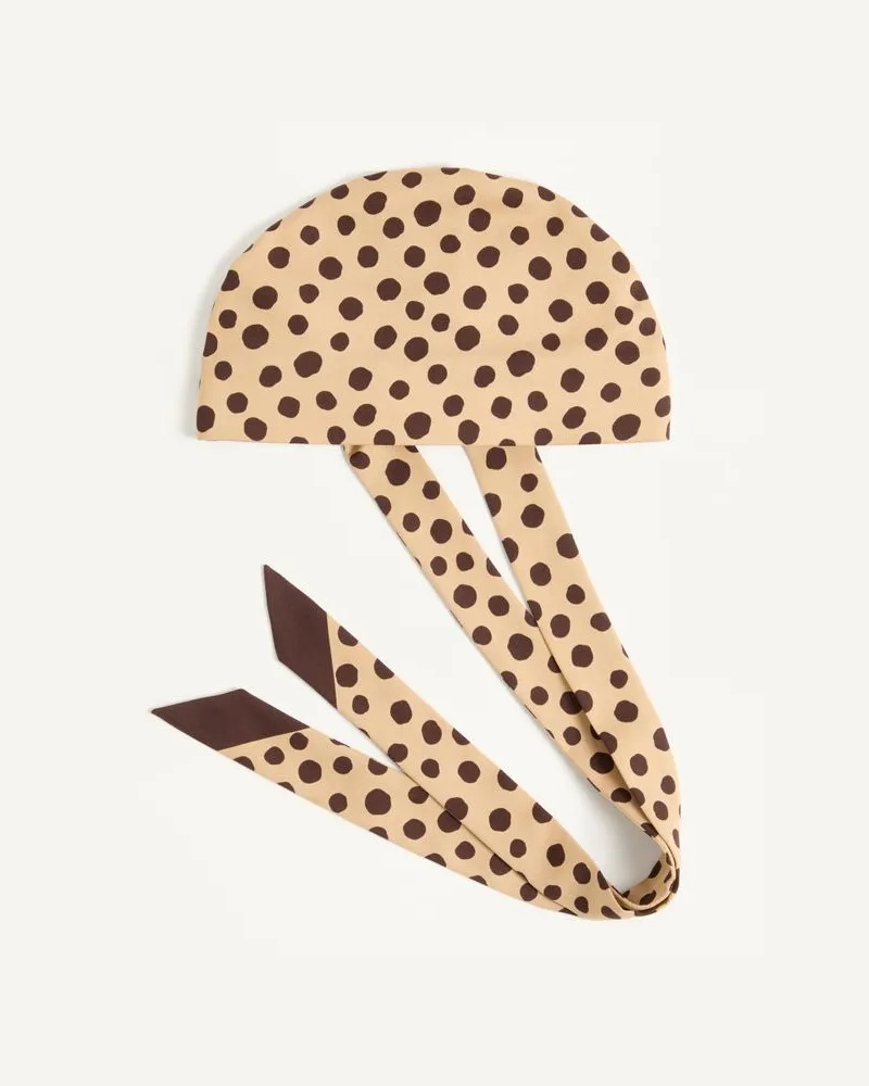 Valentino Garavani Pois Dalmata Plus De Pois Stirnband Aus Baumwolle Und Seide Frau BEIGE/SCHOKOLADE Beige