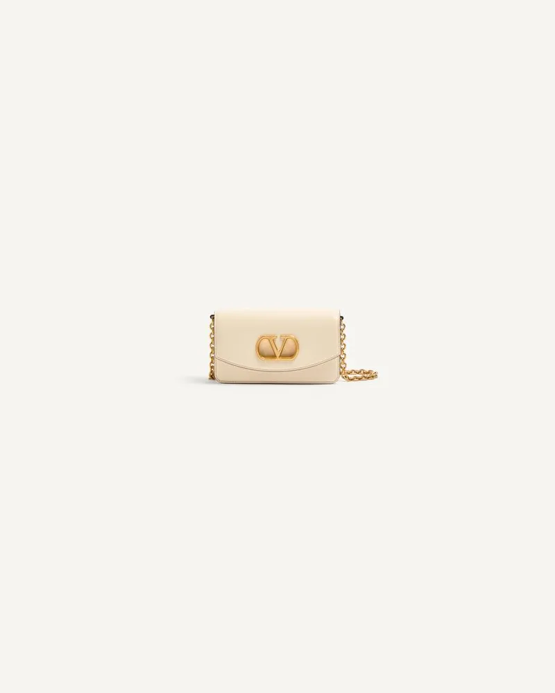 Valentino Garavani Valentino Garavani Vain Clutch Bag Aus Glänzendem Kalbsleder Frau BUTTER Butter