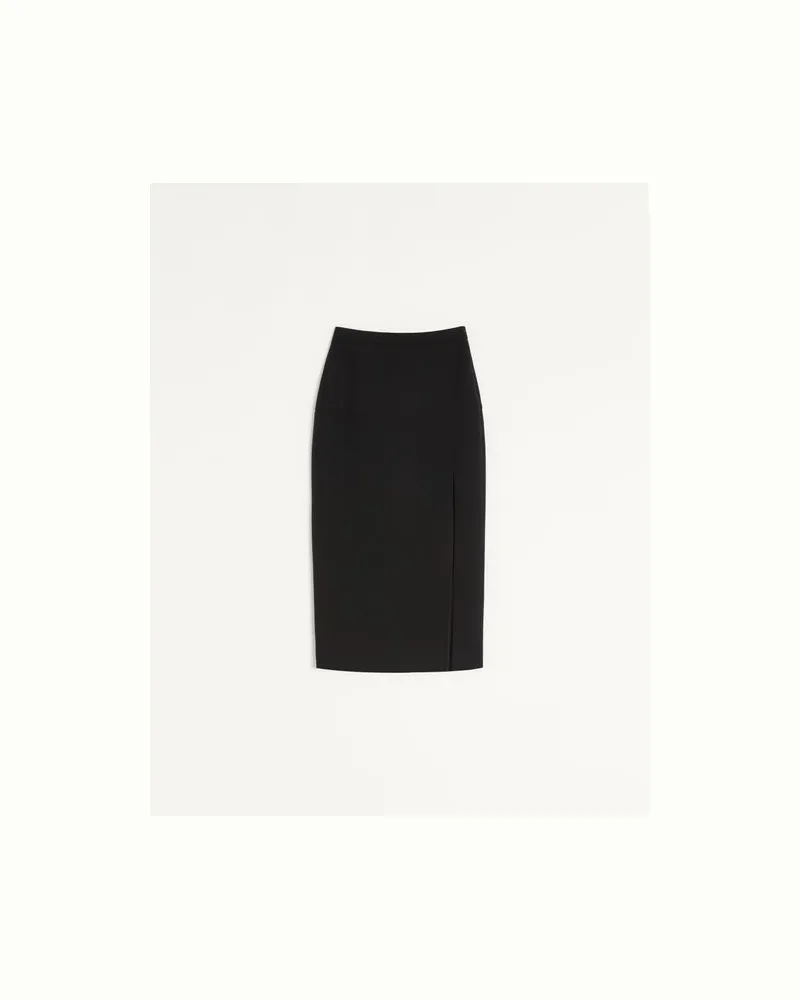 Valentino Garavani Midirock aus Woll-Crepe Frau SCHWARZ Schwarz