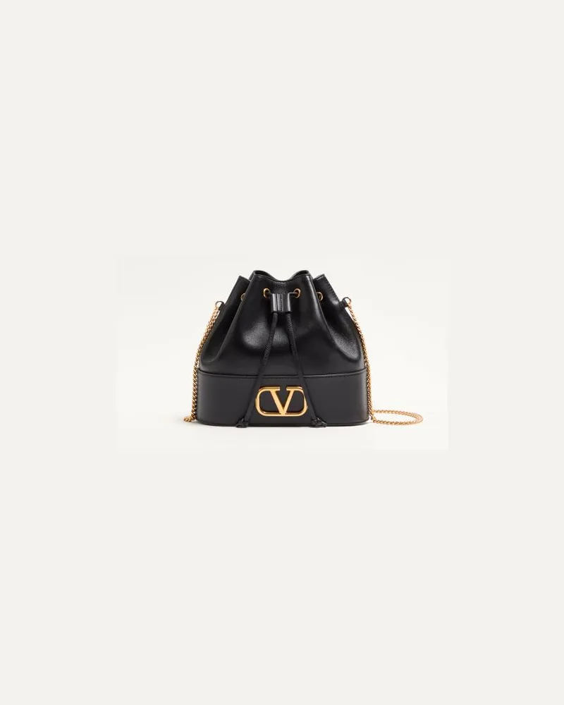 Valentino Garavani KLEINE VLogo SIGNATURE BUCKET-BAG AUS NAPPALEDER Frau SCHWARZ Schwarz