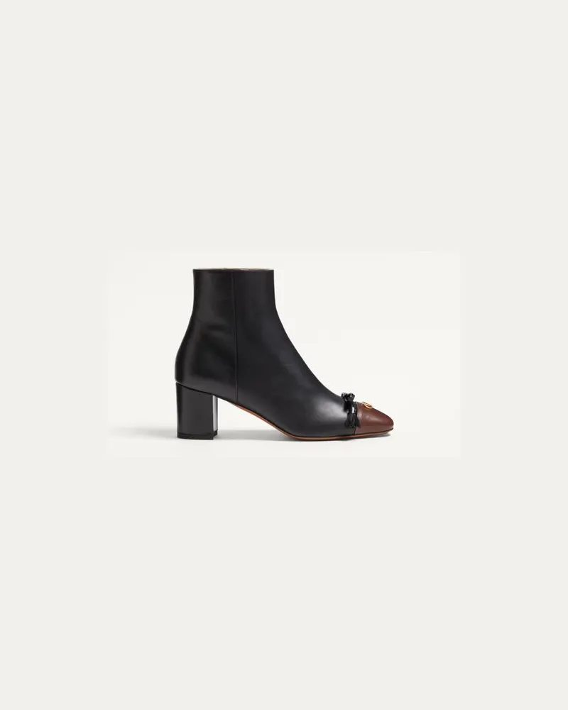 Valentino Garavani Valet Du Roi Stiefelette Aus Ziegenleder 60 Mm Frau SCHWARZ/KAFFEE Schwarz