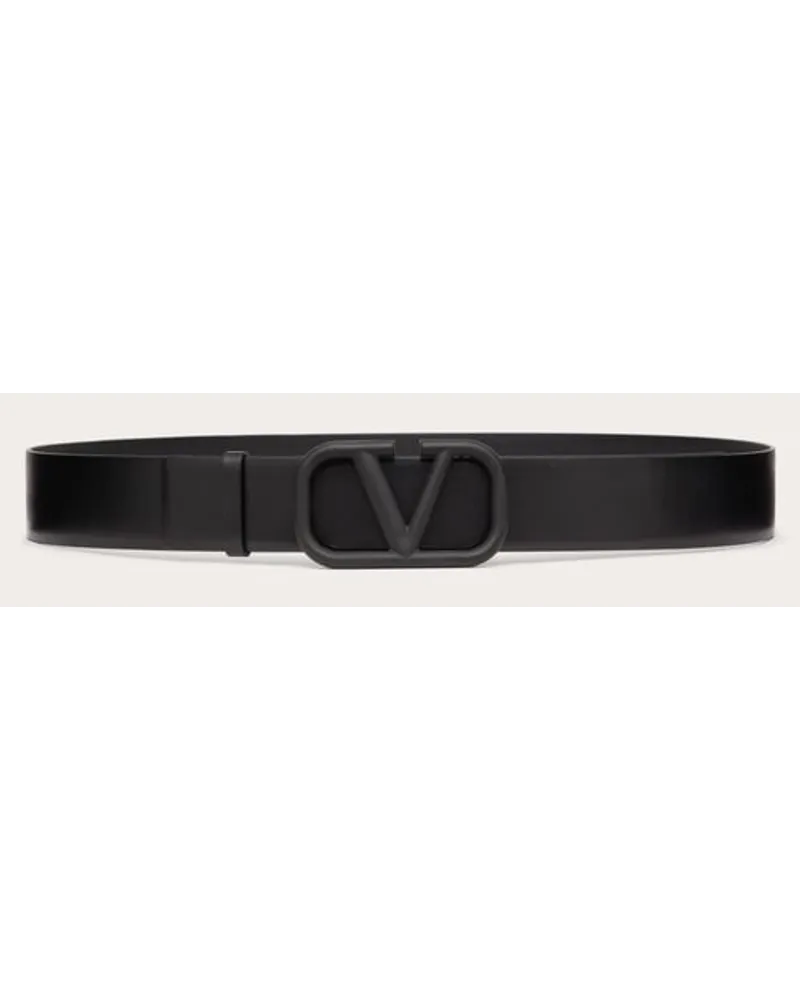 Valentino Garavani GÜRTEL VLOGO SIGNATURE AUS KALBSLEDER Mann SCHWARZ Schwarz