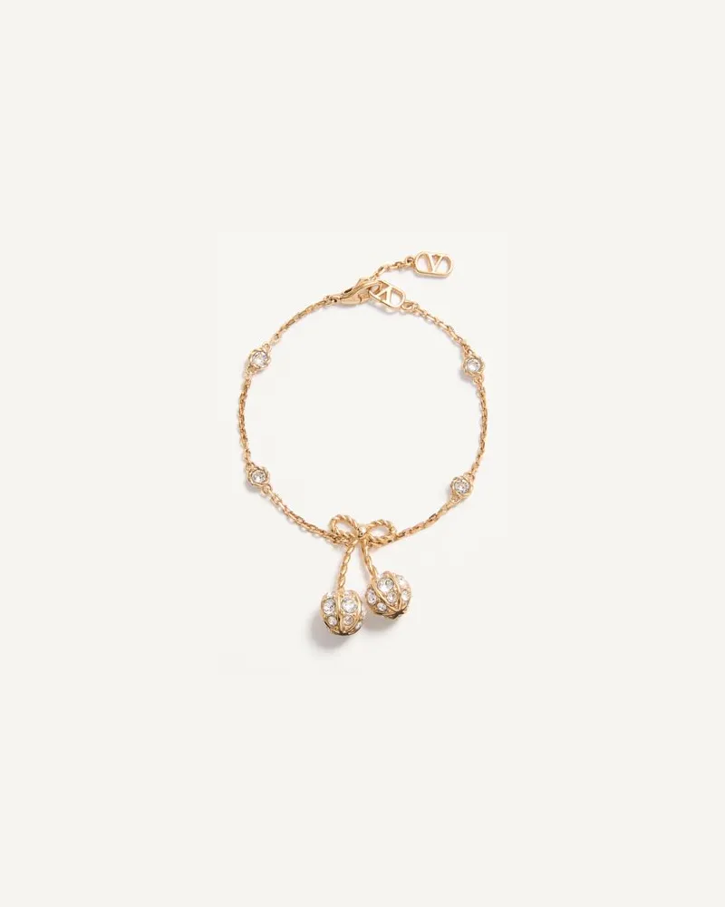 Valentino Garavani CHERRYFIC ARMBAND AUS METALL UND SWAROVSKI®-KRISTALLEN Frau GOLD/CRYSTAL Gold