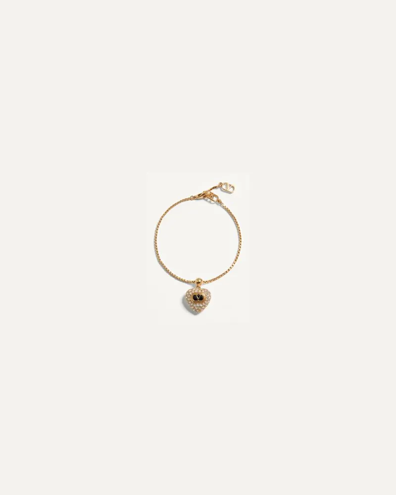 Valentino Garavani COEUR ROYAL ARMBAND AUS METALL, EMAILLE UND SWAROVSKI® KRISTALLEN Frau GOLD/CRYSTAL Gold