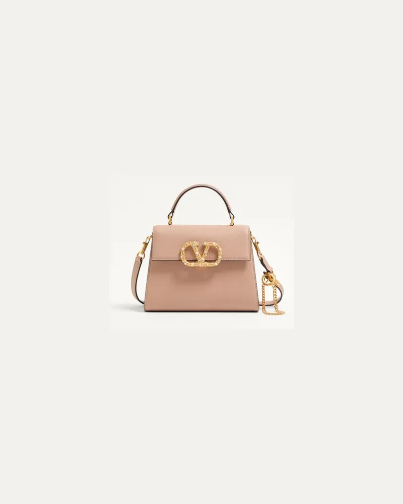 Valentino Garavani Valentino Garavani Vsling Kleine Handtasche Aus Genarbtem Kalbsleder Mit Schmucklogo Frau ROSE CANNELLE Rose