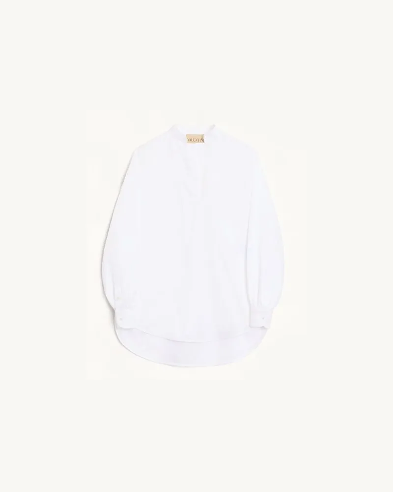 Valentino Garavani Top Aus Cotton Popeline Frau WEIß Weiß