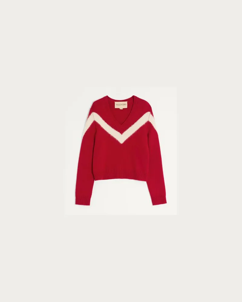 Valentino Garavani Valentino Wollpullover mit VLogo-Schleife auf dem Rücken Mann PARIS/ELFENBEIN Paris