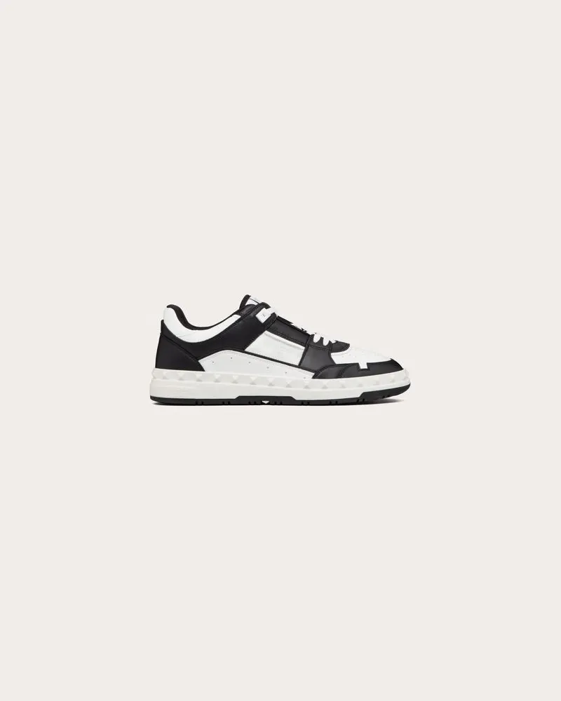 Valentino Garavani Freedots Low-Top Sneaker Aus Kalbsleder Mann SCHWARZ Schwarz