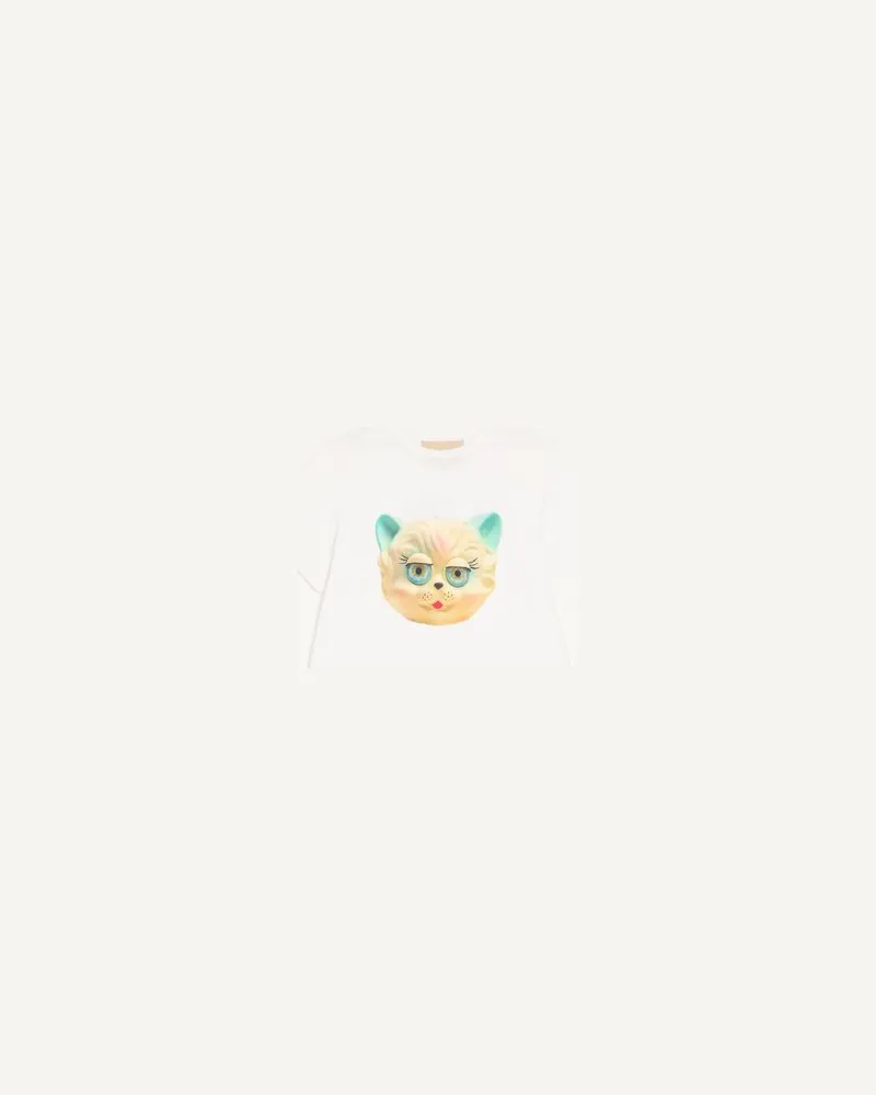 Valentino Garavani Valentino T-Shirt aus Baumwolle mit Le Chat De La Maison Print Mann ELFENBEIN Elfenbein