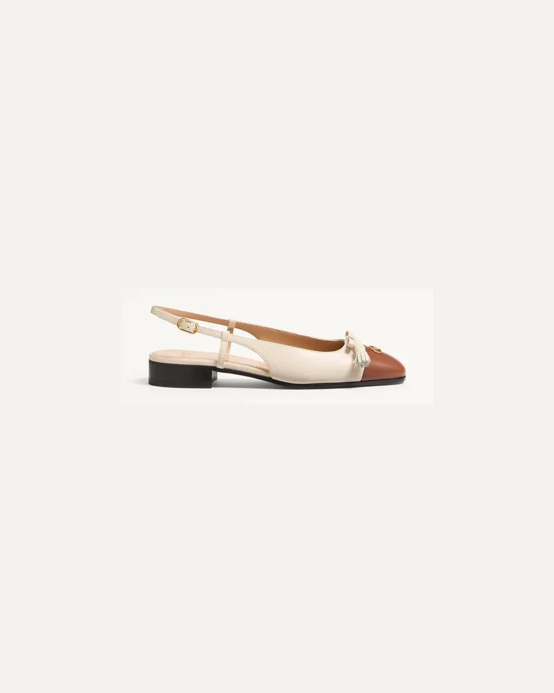 Valentino Garavani Valet Du Roi Slingback-Ballerinas Aus Ziegenleder 25 Mmm Frau BUTTER/TABAK Butter