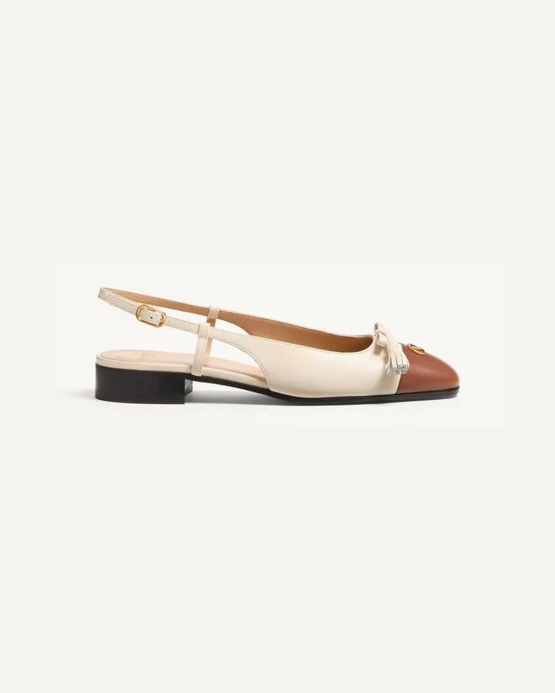 Valentino Garavani Valet Du Roi Slingback-Ballerinas Aus Ziegenleder 25 Mmm Frau BUTTER/TABAK Butter