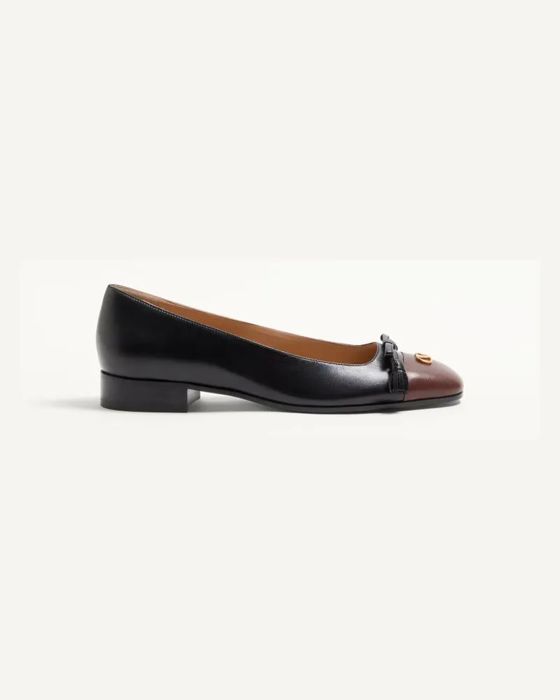 Valentino Garavani Valet Du Roi Ballerinas Aus Ziegenleder, 25Mm Frau SCHWARZ/KAFFEE Schwarz