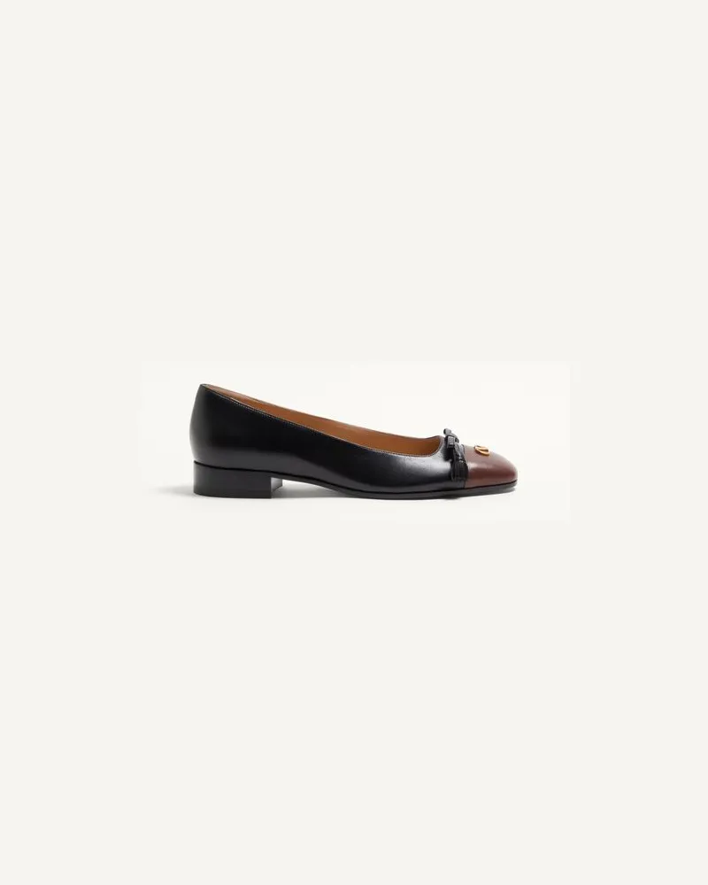 Valentino Garavani Valet Du Roi Ballerinas Aus Ziegenleder, 25Mm Frau SCHWARZ/KAFFEE Schwarz