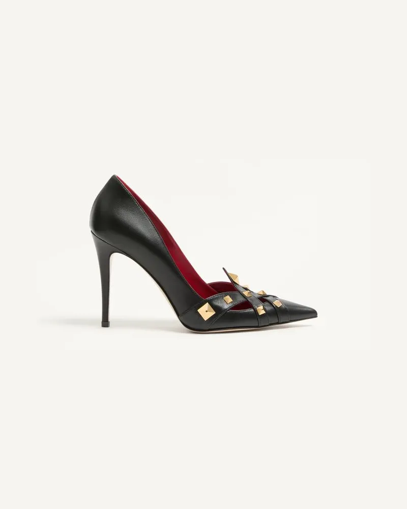 Valentino Garavani Studdy Pumps aus Ziegenleder, 100 mm Frau SCHWARZ Schwarz