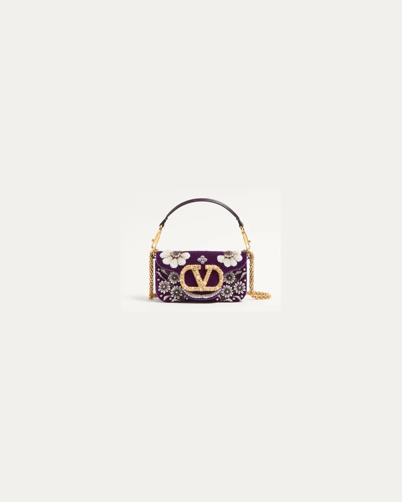 Valentino Garavani Valentino Garavani Locò Kleine Bestickte Schultertasche Mit Schmucklogo Frau VIOLETT Violett