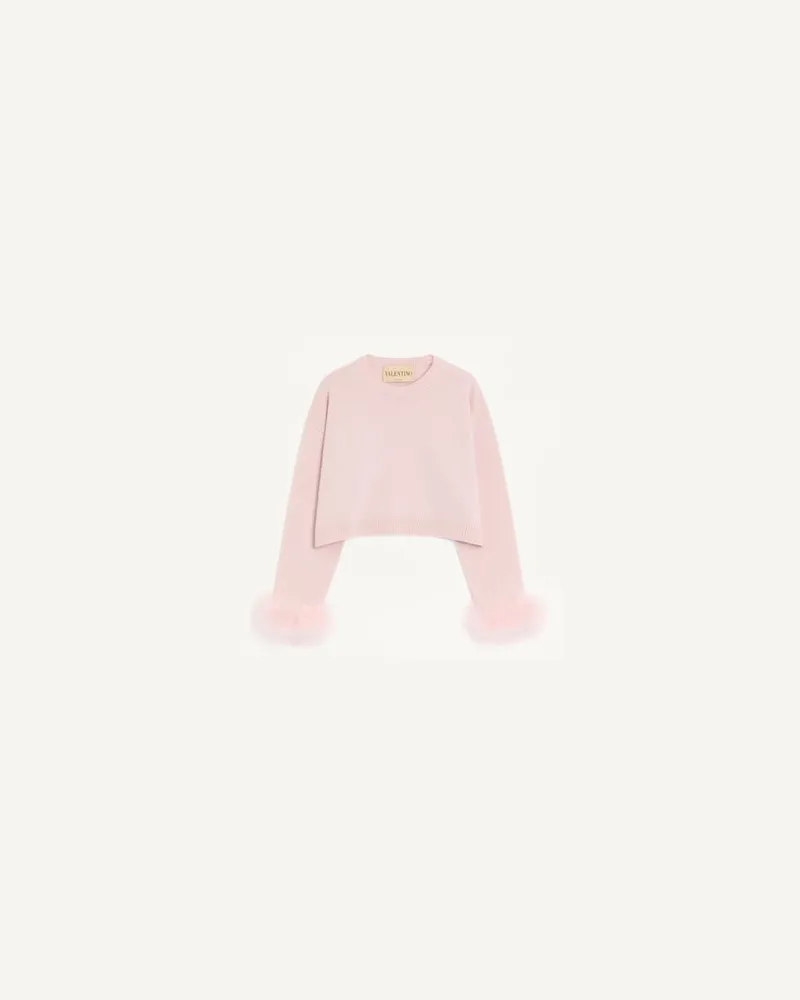Valentino Garavani Kaschmirpullover mit Federn Frau ROSA Rosa