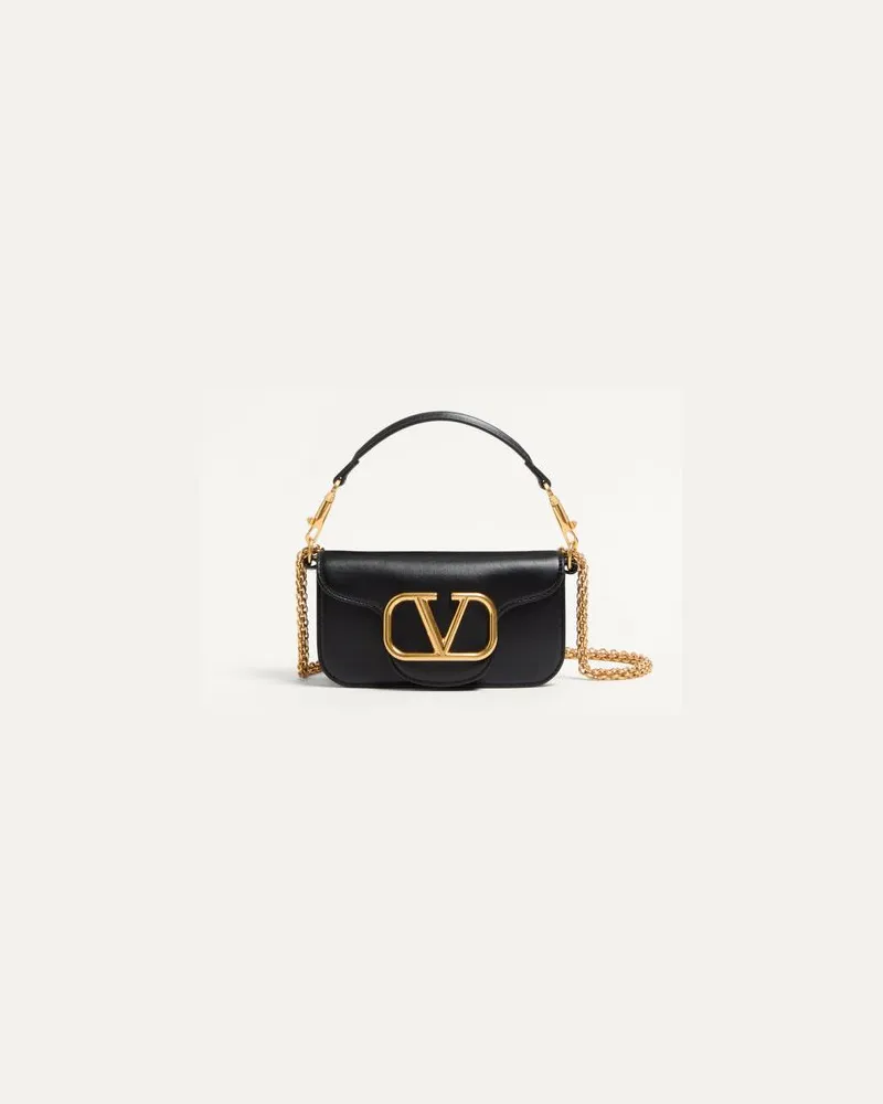 Valentino Garavani Kleine Schultertasche Valentino Garavani Locò Aus Kalbsleder Frau SCHWARZ Schwarz