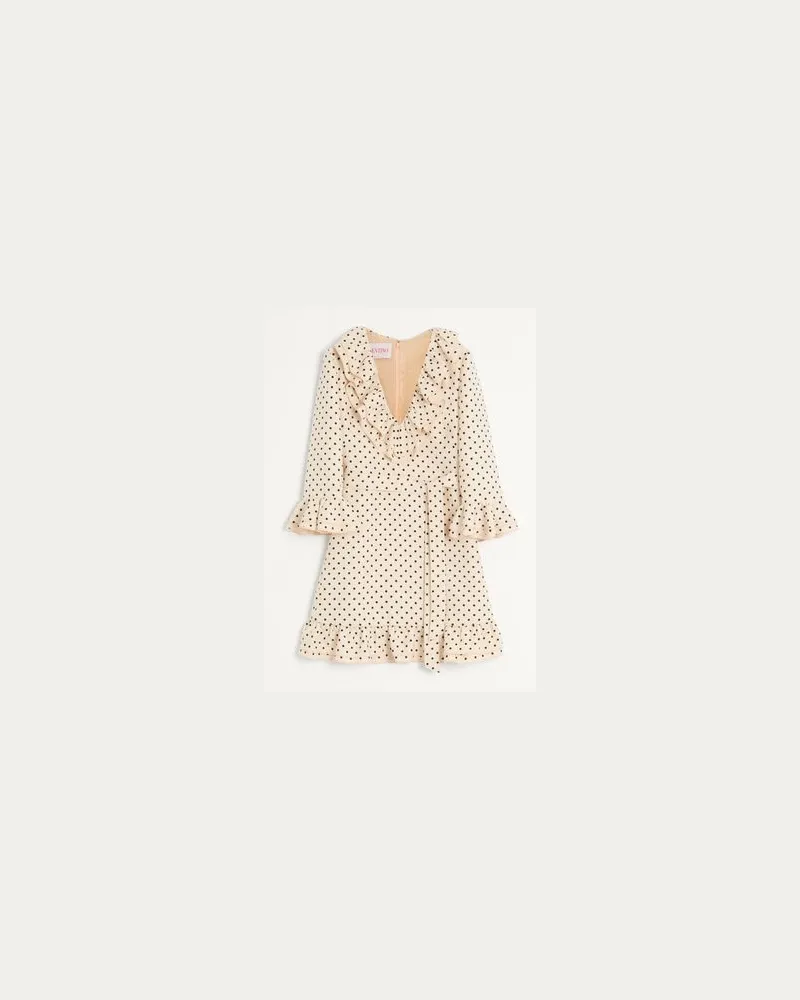 Valentino Garavani Kurzes Crepe Couture Kleid Mit Plusdepois-Print Frau BIRKE/SCHWARZ Birke