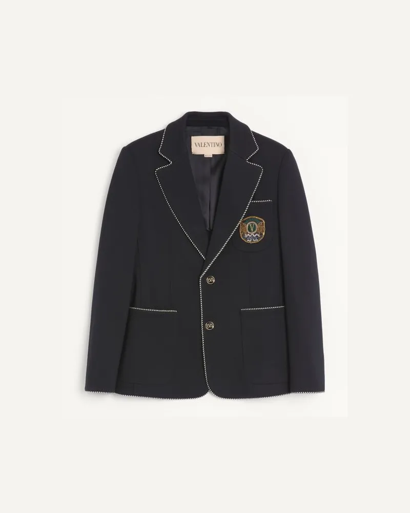 Valentino Garavani Einreihiges Valentino Wolljackett Mit Valentino-Patch Mann SCHWARZ Schwarz
