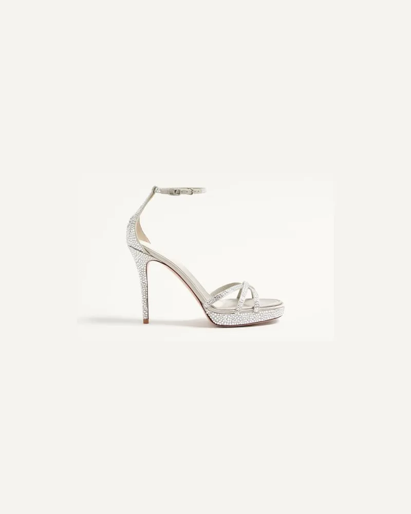 Valentino Garavani Valentino Garavani Eveninglam Plateau-Sandalen Mit Kristallen 120 Mm Frau CRYSTAL/GRAU Crystal