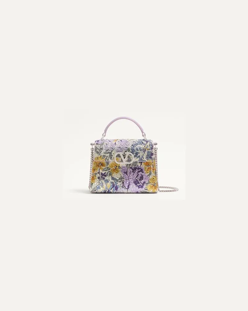 Valentino Garavani Valentino Garavani VSLING Mini-Handtasche mit Flowerism-Strassmotiv und Schmuck-Logo Frau LILA Lila