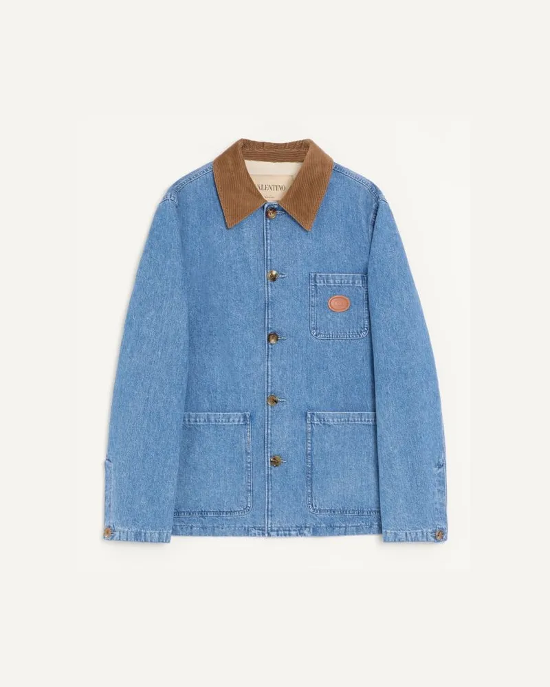 Valentino Garavani Valentino Denim-Hemdjacke Mit VLogo-Patch Mann DENIM Denim