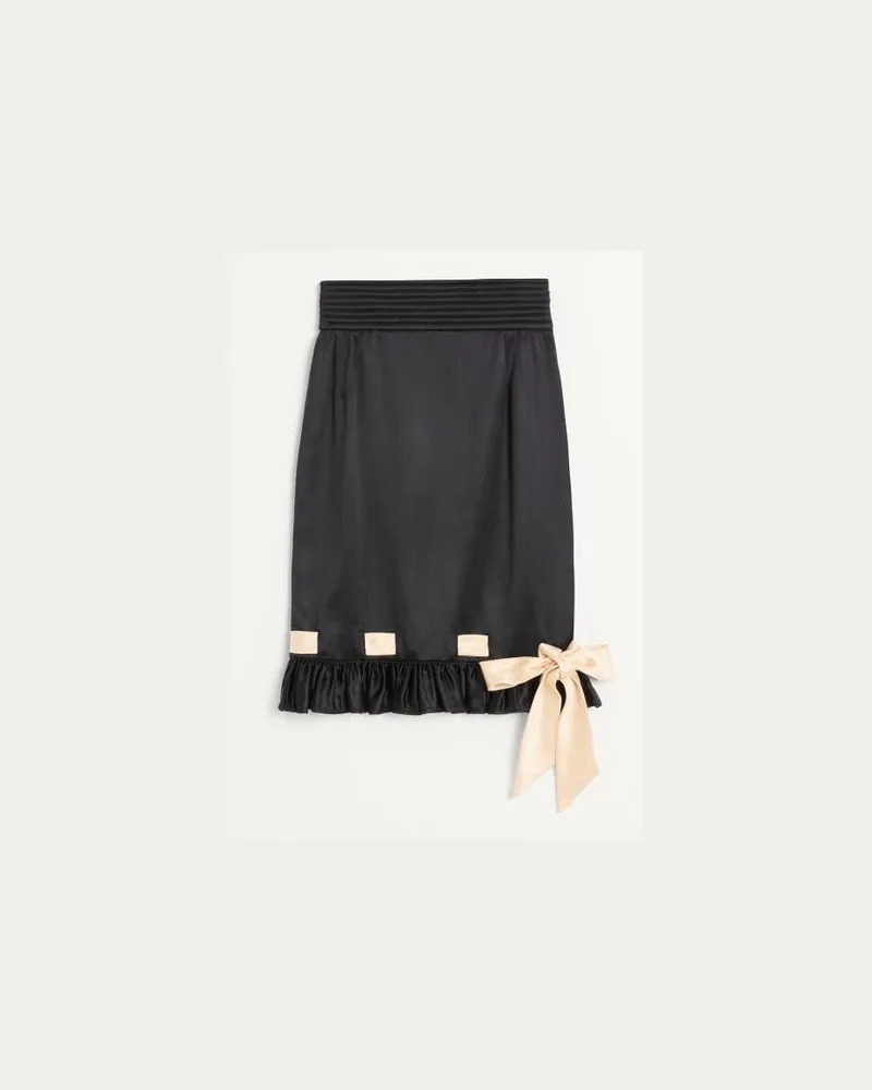 Valentino Garavani Midirock Aus Double Satin Frau SCHWARZ/BIRKE Schwarz