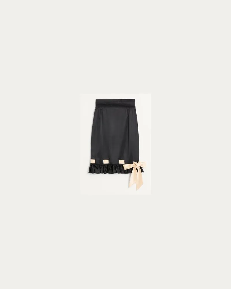 Valentino Garavani Midirock Aus Double Satin Frau SCHWARZ/BIRKE Schwarz