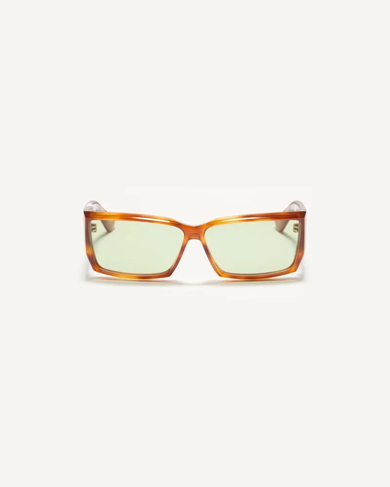 Valentino Garavani Rechteckige Acetat-Brille unisex HAVANA/GRÜN Havana