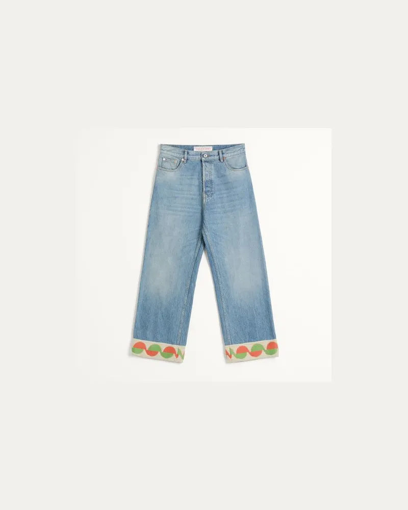 Valentino Garavani Denimhose Mit Jacquard-Saum Mann DENIM Denim