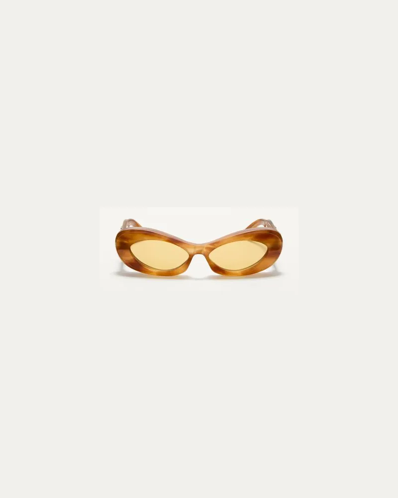 Valentino Garavani Narrow Oval Brillengestell Aus Azetat Frau BEIGE/AMBER Beige