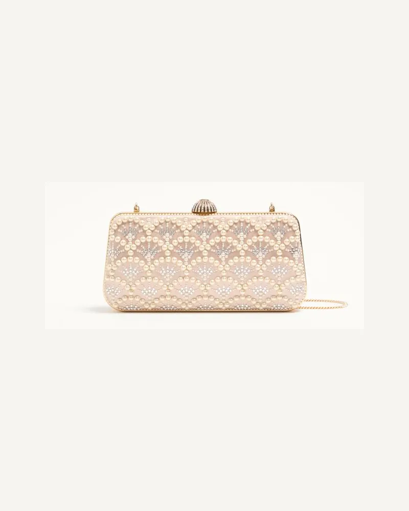Valentino Garavani Valentino Garavani Carry Secrets Satin-Minaudiere Mit Perlen Und Strasssteinen Frau SKIN/CRYSTAL Skin